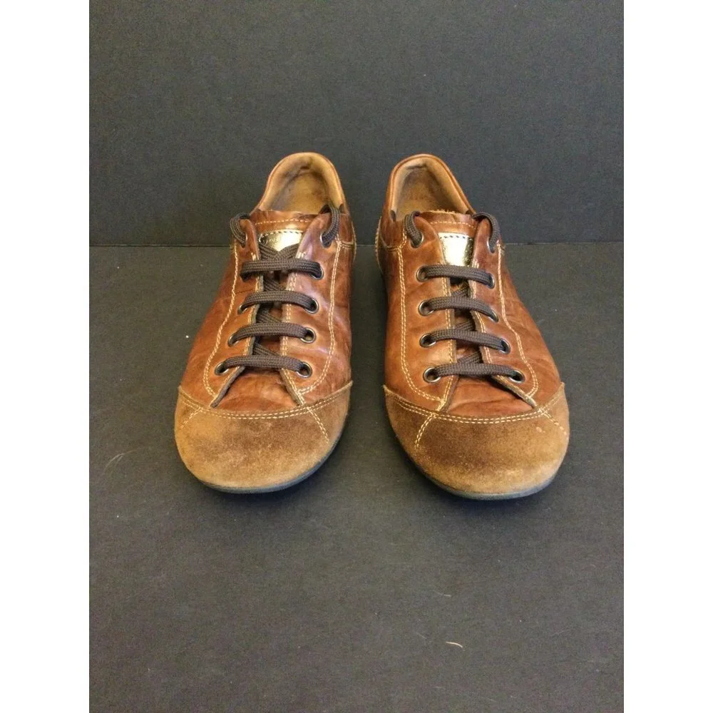 Paul Green Brown Leather & Suede Lace-Up Sneakers